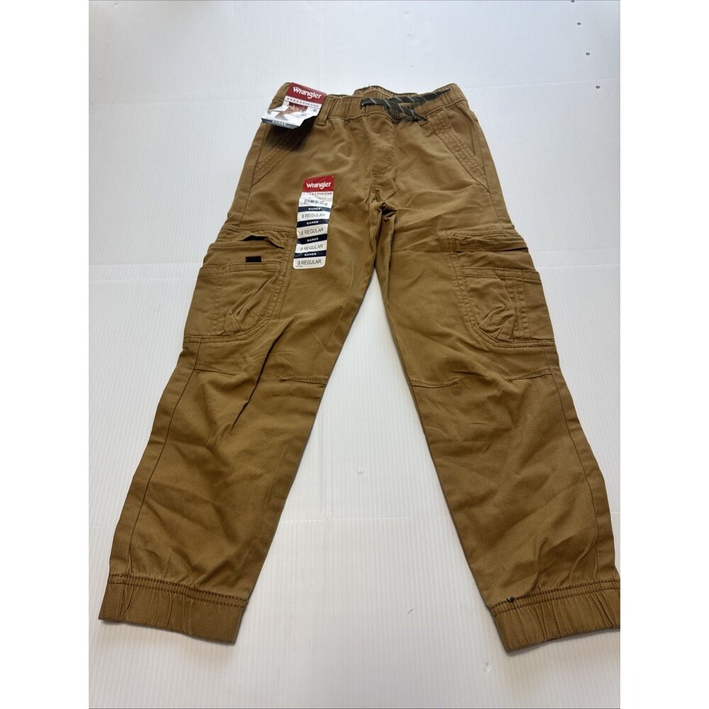 Wrangler Boys Five Star Gamer Cargo Jogger Pants Khaki NWT Size 8 Slim
